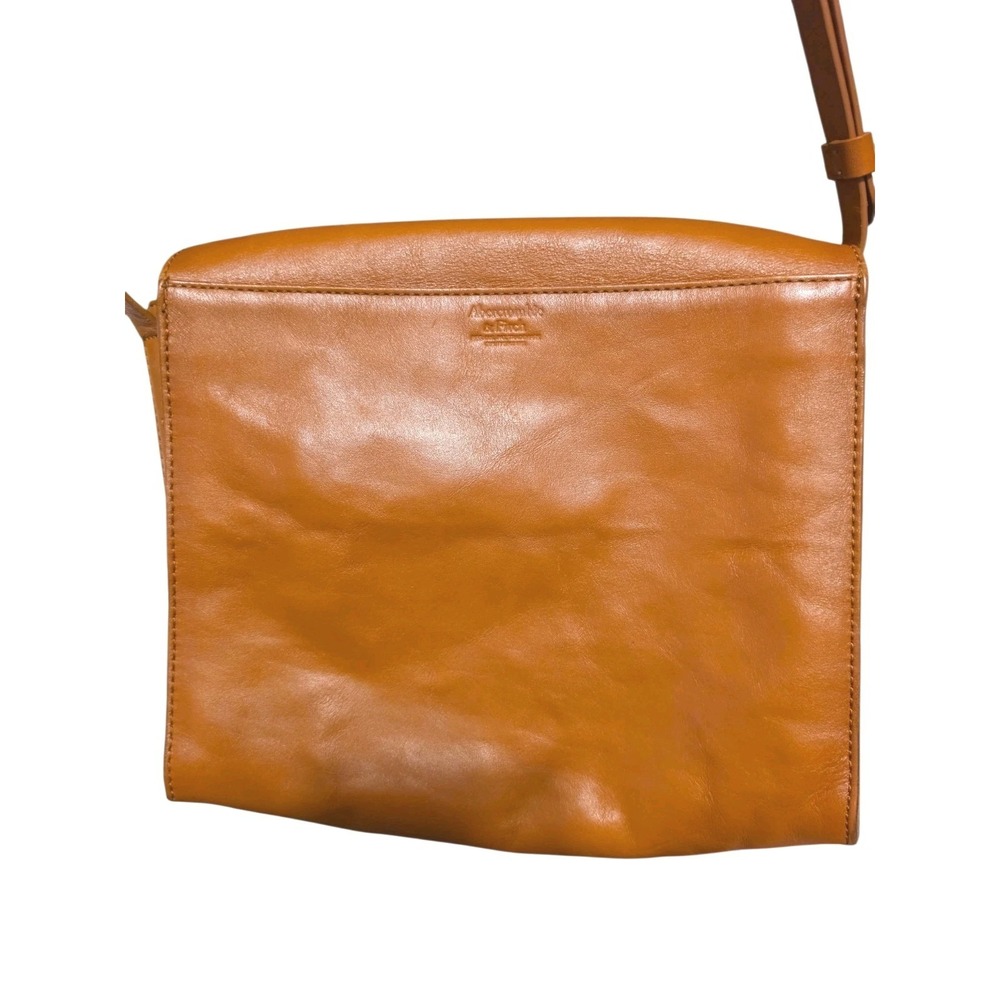 Y2k Abercrombie & Fitch Brown Leather Crossbody Messenger Bag View 3